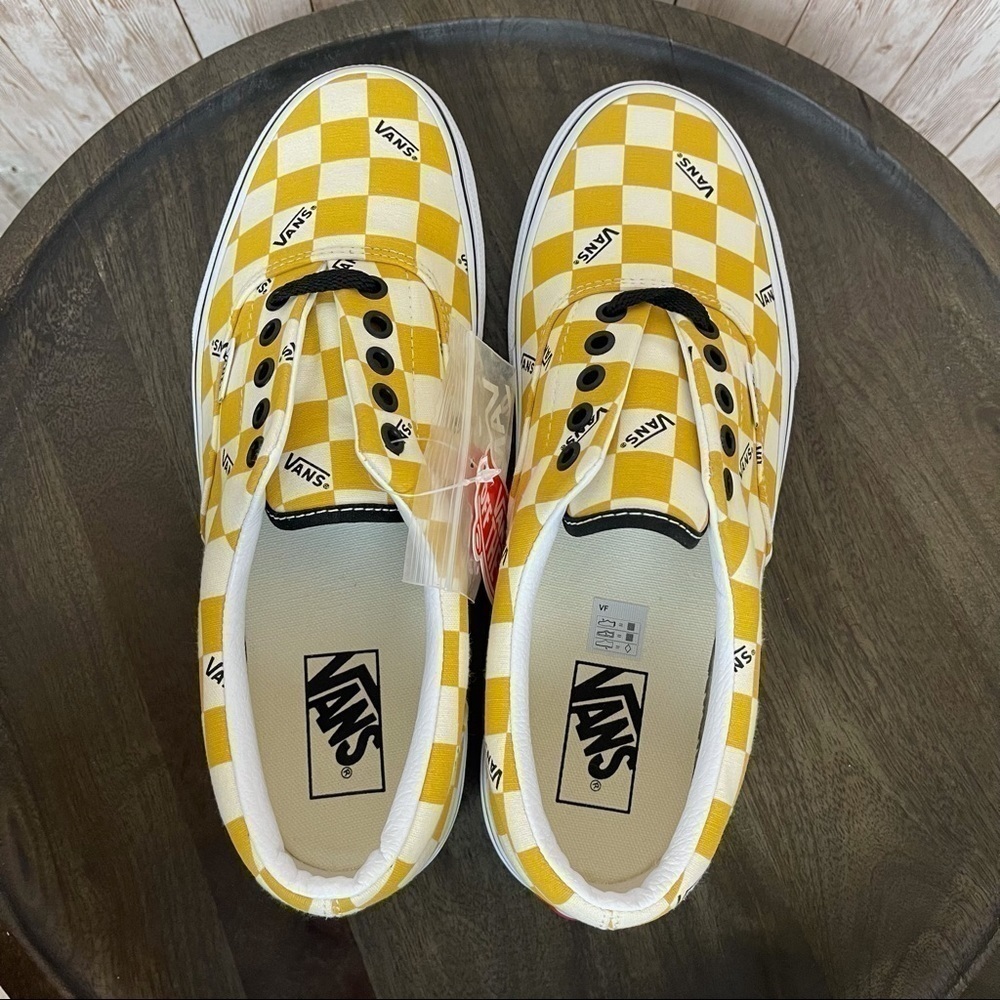 Vans Era Big Check Yolk Yellow Canvas Sneaker Size 11.5 Men - Picture 6 of 10